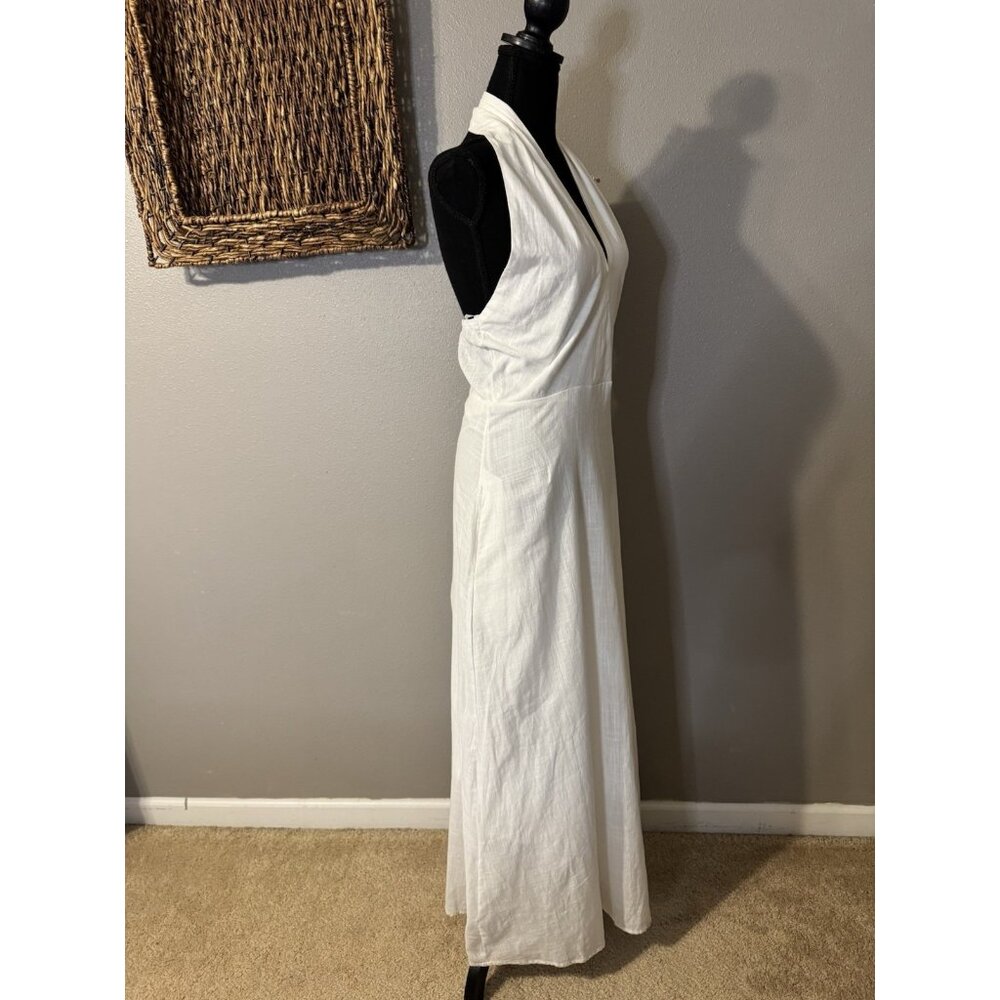 Petal & Pup White Cotton Halter Midi Maxi Dress S Small Sleeveless - Picture 5 of 15